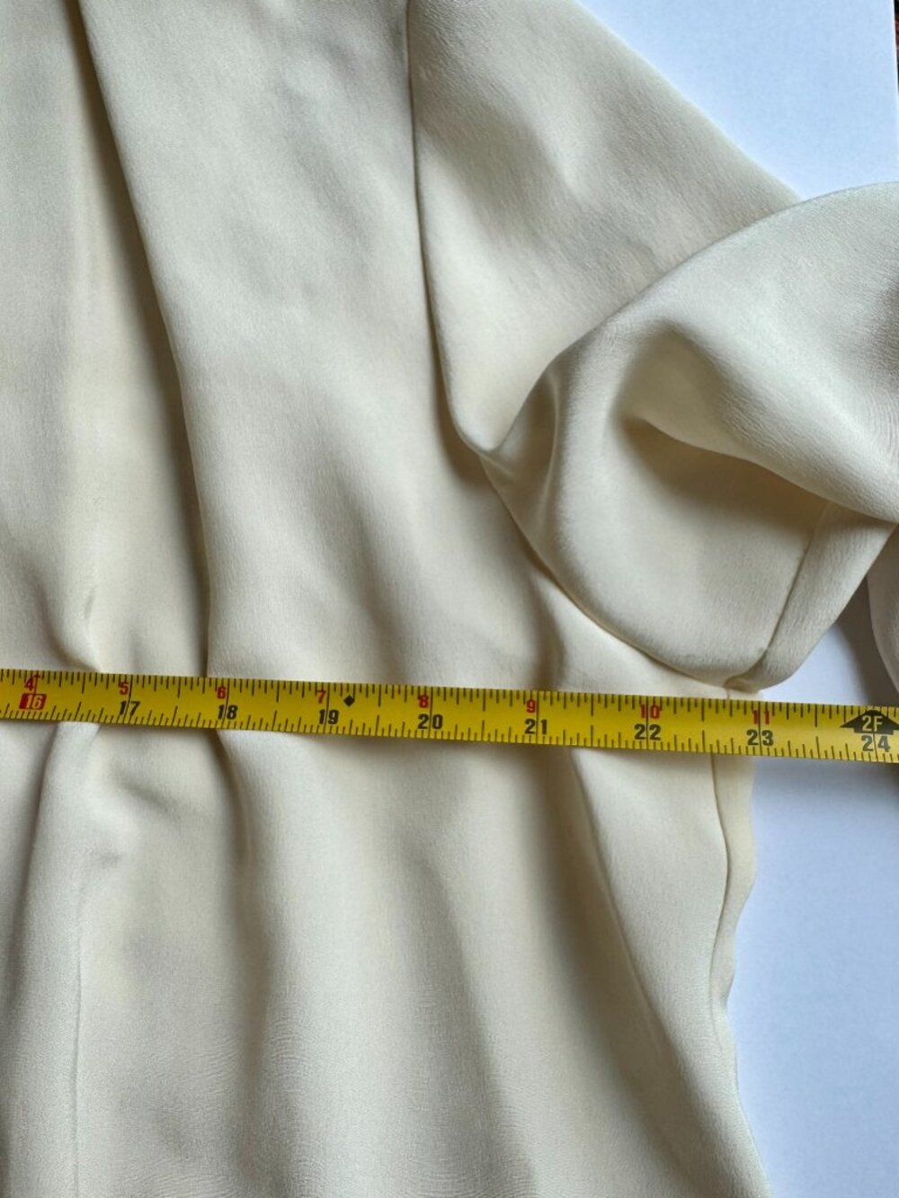 Talbots Classic Quality 100% Silk Cream French Cuff Long Sleeve Blouse Size 16W - Picture 7 of 12